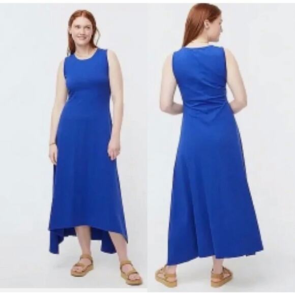 J. CREW High Low Tank Maxi Dress Cobalt Blue Sz S {3E2} - Picture 1 of 9